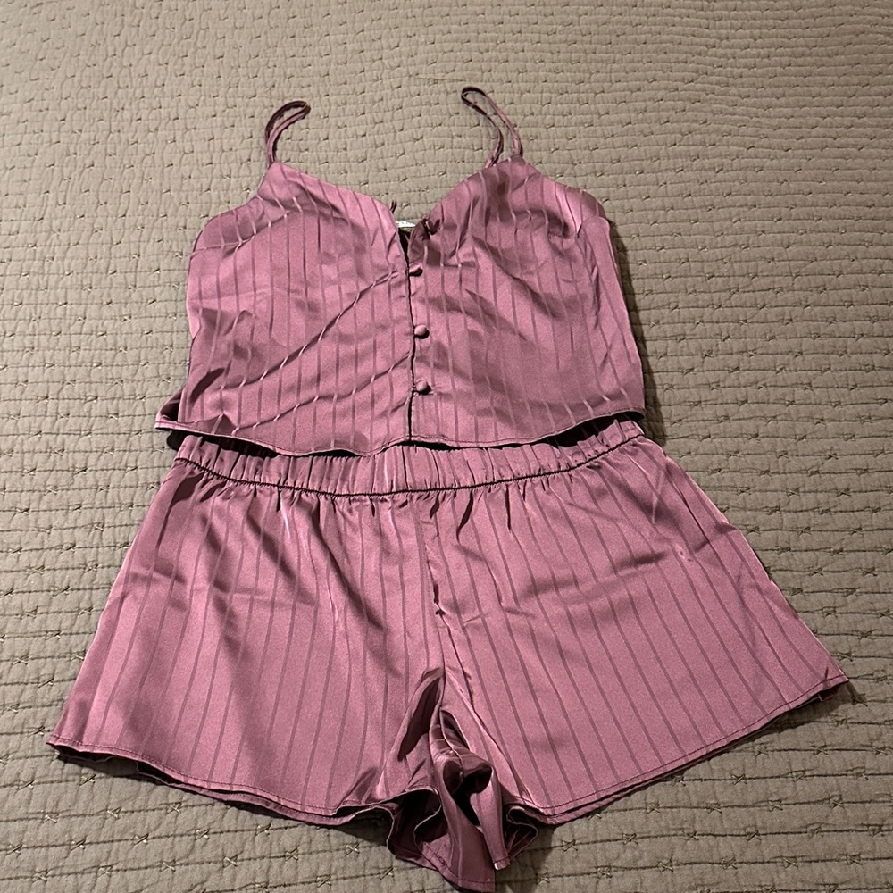 Abercrombie & Fitch Mauve Striped Pajama Set